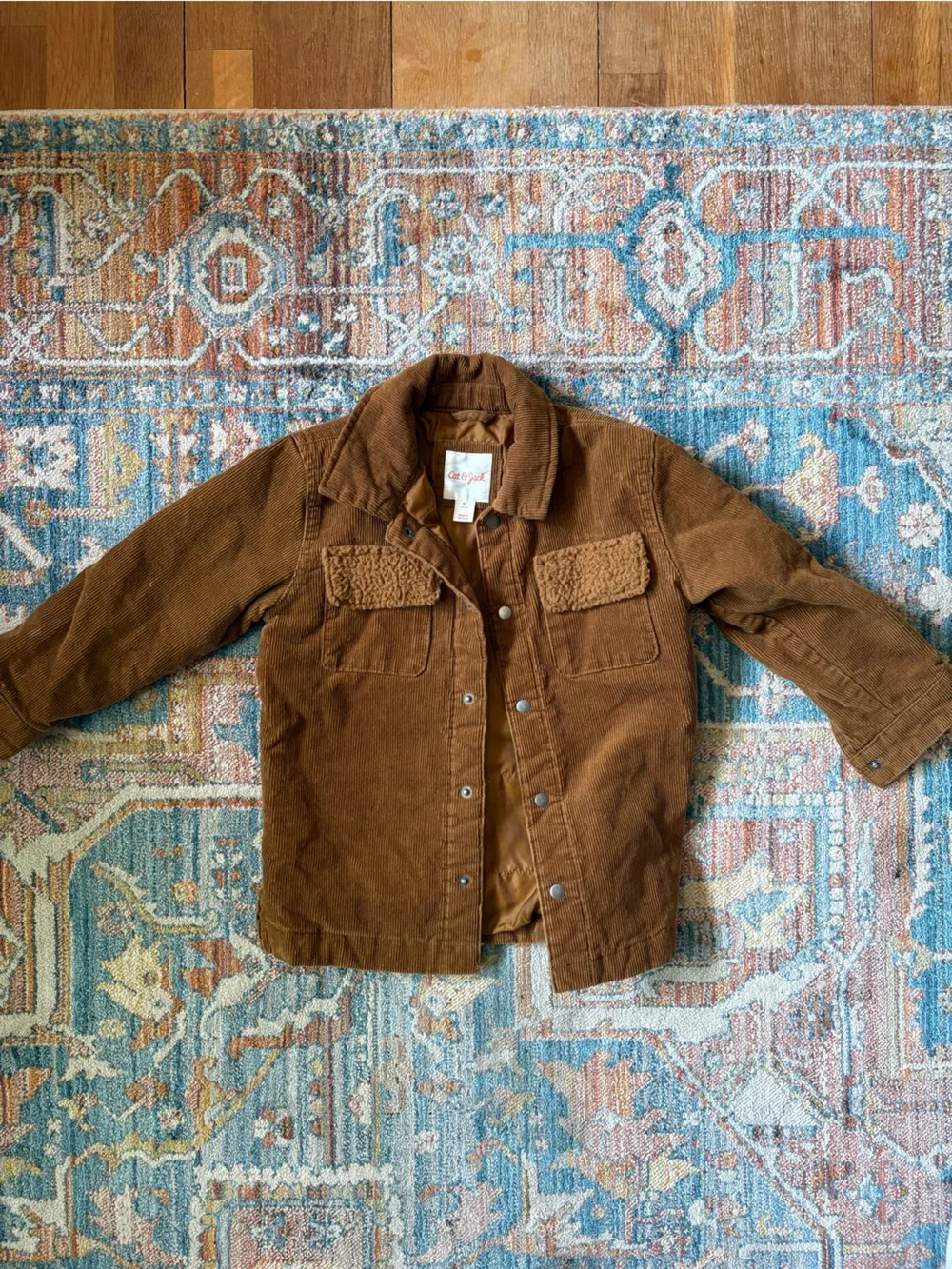Cat & Jack Brown Corduroy Jacket with Sherpa Pocket Detail
